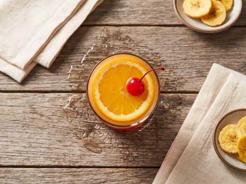 Bahama Mama — shot from directly overhead: two rums with coconut