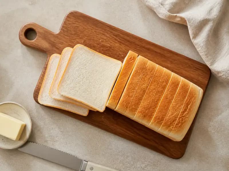 Everyday White Tin Loaf — shot from directly overhead: a straight-dough sandwich loaf made with commercial yeast and no starter