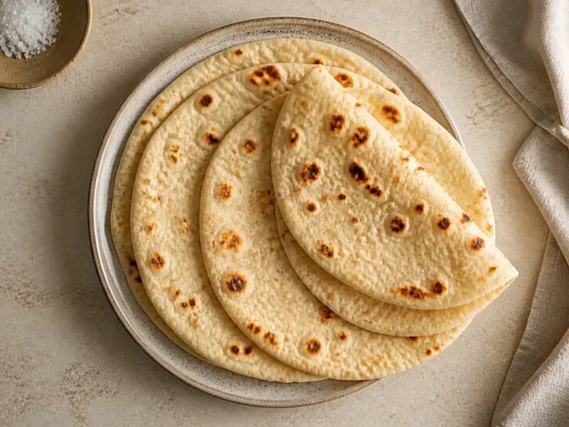 Skillet Flatbreads — shot from directly overhead: soft stovetop flatbreads cooked in a dry pan in about two minutes each