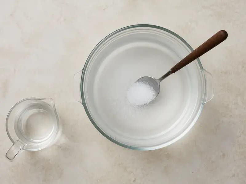 Wet Brine for Chicken and Pork — shot from directly overhead: a five per cent salt brine for lean chicken and pork